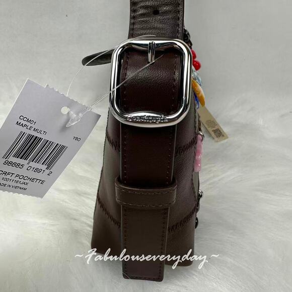 Coach Alter/Ego Small Slouchy Shoulder Bag In Checkerboard Upcrafted Leather NWT - Picture 10 of 12